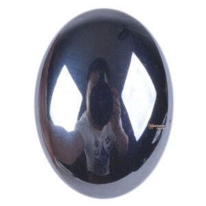 30mm Hematite oval flatback cab cabochon