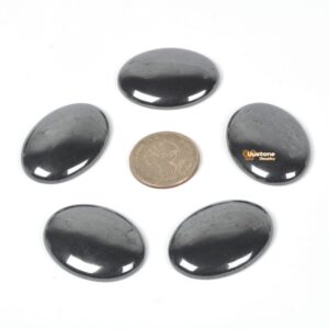 Hematite 40mm oval flatback cab cabochon for jewelry making