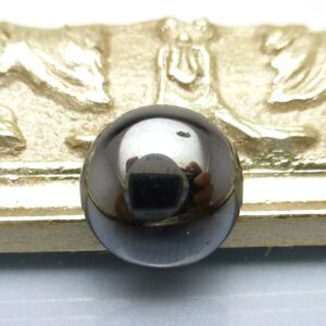 8.5 Caras Hematite Cabochon 12mm Round Natural Gemstone Ring Stone Gunmetal Vintage Old Stock Mens Jewelry Masculine Black