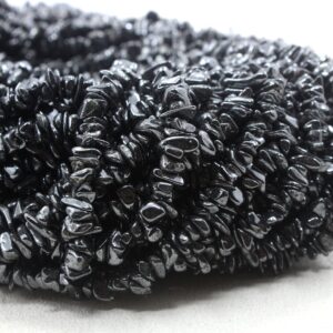 16" Hematite Gemstone Beads: Smooth Uncut Chips, 5-7mm