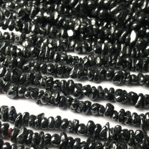 Hematite Smooth Uncut Gemstone Beads, Hematite Chips, 34 Inches Long Uncut Strand, Polish Beads, Uncut For Jewelry, Wholesale Beads