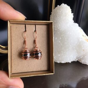Hematite Copper Earrings: Minimalist Handmade Jewelry