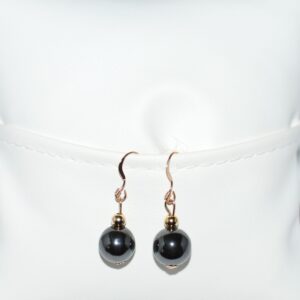 Hematite Dangle Earrings – 14k Gold Filled - Dark Gray Gemstone Jewelry For Women, Success Gift