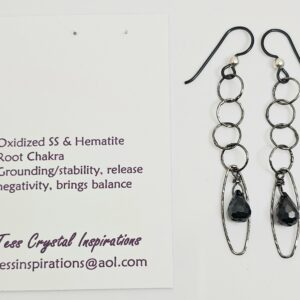 Oxidized Sterling Silver And Hematite Earrings