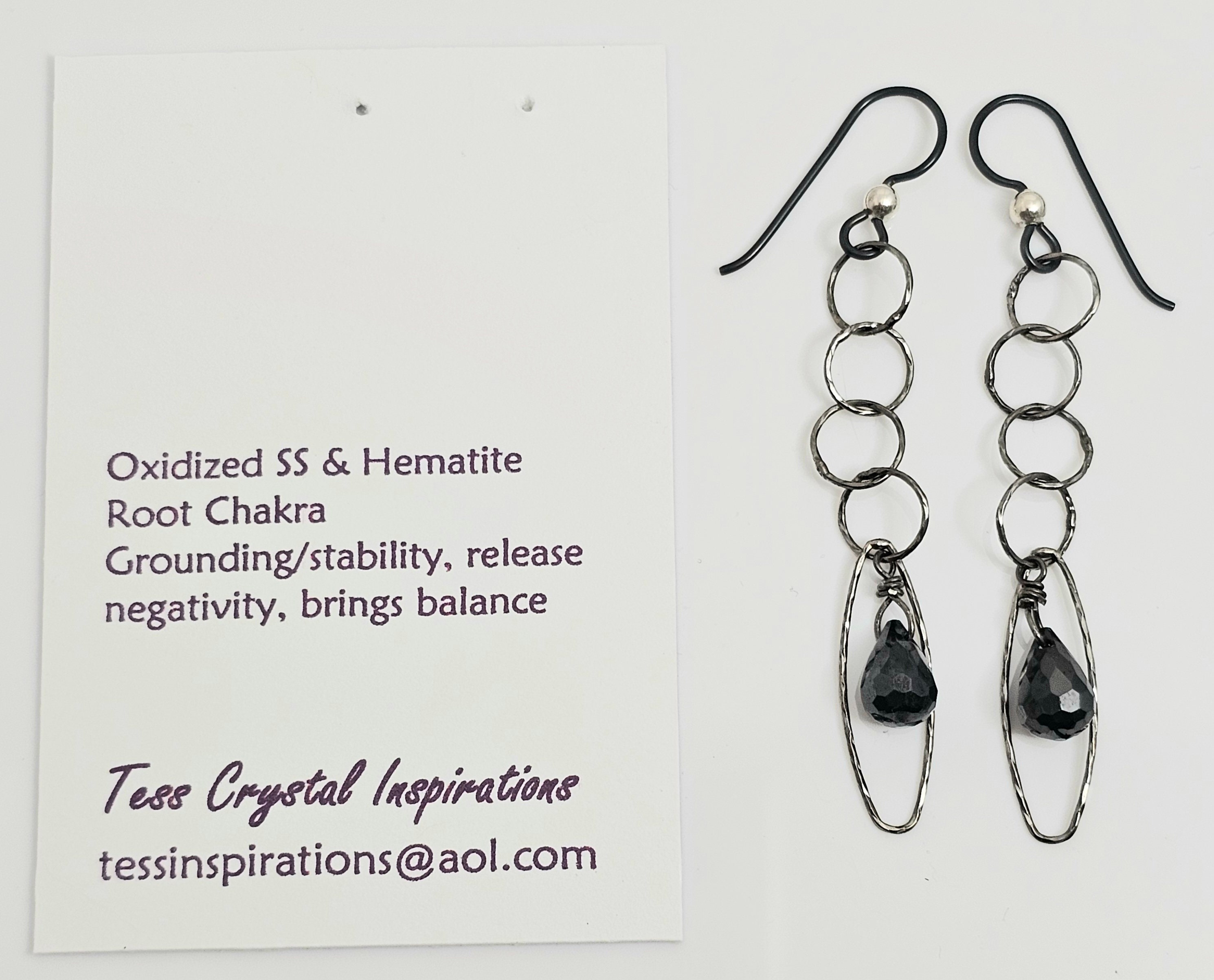 Oxidized Sterling Silver And Hematite Earrings Oxidized Sterling Silver And Hematite Earrings