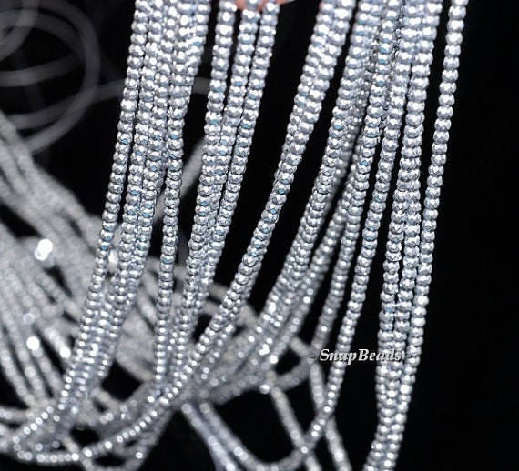 2mm Silver Hematite Gemstone Silver Faceted Round Loose Beads 16 Inch Full Strand Lot 1,2,6,12 And 50 (90146804-148)