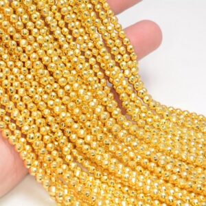 2mm Titanium Gold Hematite Gemstone Faceted Round 2mm Loose Beads 15.5 inch Full Strand LOT 1,2,6,12 and 50 (80006016-483) 2mm Titanium Gold Hematite Gemstone Faceted Round 2mm Loose Beads 15.5 inch Full Strand LOT 1,2,6,12 and 50 (80006016-483)