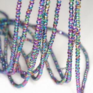 2mm Titanium Rainbow Hematite Gemstone Rainbow Faceted Round Loose Beads 15.5 inch Full Strand LOT 1,2,6,12 and 50 (90191586-148) 2mm Titanium Rainbow Hematite Gemstone Rainbow Faceted Round Loose Beads 15.5 inch Full Strand LOT 1,2,6,12 and 50 (90191586-148)