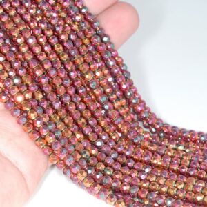 3mm Titanium Hematite Gemstone Red Grade AAA Rose Pink Faceted Round Beads 15.5 inch Full Strand LOT 1,2,6,12 and 50 (80005045-454) 3mm Titanium Hematite Gemstone Red Grade AAA Rose Pink Faceted Round Beads 15.5 inch Full Strand LOT 1,2,6,12 and 50 (80005045-454)