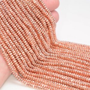 3x2mm Rose Gold Hematite Gemstone Rose Gold Faceted Rondelle Loose Beads 15.5 inch Full Strand LOT 1,2,6,12 and 50 (80006024-483) 3x2mm Rose Gold Hematite Gemstone Rose Gold Faceted Rondelle Loose Beads 15.5 inch Full Strand LOT 1,2,6,12 and 50 (80006024-483)