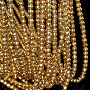 4mm Gold Hematite Gemstone Gold Faceted Round 4mm Loose Beads 16 inch Full Strand LOT 1,2,6,12 and 50 (90147044-148) 4mm Gold Hematite Gemstone Gold Faceted Round 4mm Loose Beads 16 inch Full Strand LOT 1,2,6,12 and 50 (90147044-148)