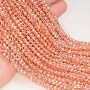 4mm Rose Gold Hematite Gemstone Faceted Round 4mm Loose Beads 15.5 inch Full Strand LOT 1,2,6,12 and 50 (80006021-483) 4mm Rose Gold Hematite Gemstone Faceted Round 4mm Loose Beads 15.5 inch Full Strand LOT 1,2,6,12 and 50 (80006021-483)