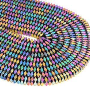4x2mm Titanium Rainbow Hematite Gemstone Faceted Square Cube Loose Beads 15.5 inch Full Strand LOT 1,2,6,12 and 50 (90185629-843) 4x2mm Titanium Rainbow Hematite Gemstone Faceted Square Cube Loose Beads 15.5 inch Full Strand LOT 1,2,6,12 and 50 (90185629-843)