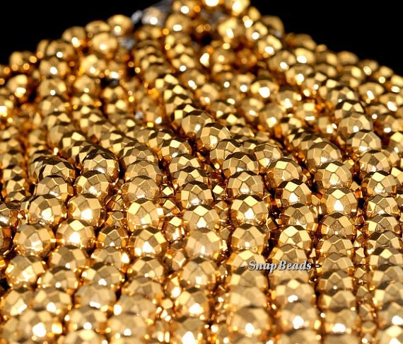 8mm Gold Hematite Gemstone Gold Faceted Round 8mm Loose Beads 7.5 Inch Half Strand (90145584-335) 8mm Gold Hematite Gemstone Gold Faceted Round 8mm Loose Beads 7.5 Inch Half Strand (90145584-335)