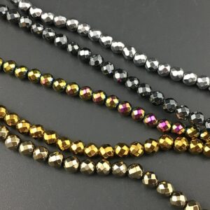 Gold Silver Hematite Faceted Beads Natural Gemstone Beads For Jewelry Making 2mm 3mm 4mm 15'' Gold Silver Hematite Faceted Beads Natural Gemstone Beads For Jewelry Making 2mm 3mm 4mm 15''