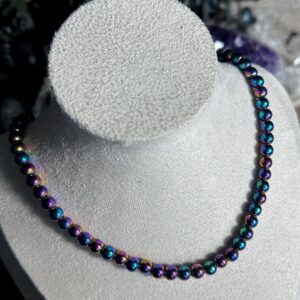 18” 6mm Beaded Rainbow Metallic Hematite Necklace 18” 6mm Beaded Rainbow Metallic Hematite Necklace