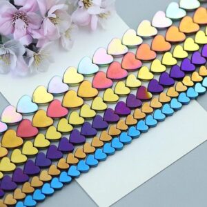 6-10mm Flat Heart Hematite Stone Beads, Smooth Gemstone For Jewelry Supplies, Accessories For Handmade And Necklace 6-10mm Flat Heart Hematite Stone Beads, Smooth Gemstone For Jewelry Supplies, Accessories For Handmade And Necklace