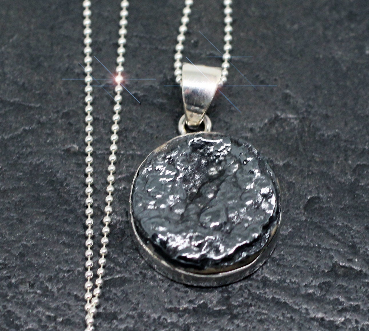 A Silver Lining - Natural Blister Hematite Sterling Silver Necklace