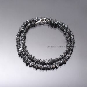 AAA++ silver hematite beaded necklace-5mm-7mm uncut chips hematite gemstone jewelry-Shining beads jewelry-Handmade necklace-Christmas Gitfs AAA++ silver hematite beaded necklace-5mm-7mm uncut chips hematite gemstone jewelry-Shining beads jewelry-Handmade necklace-Christmas Gitfs