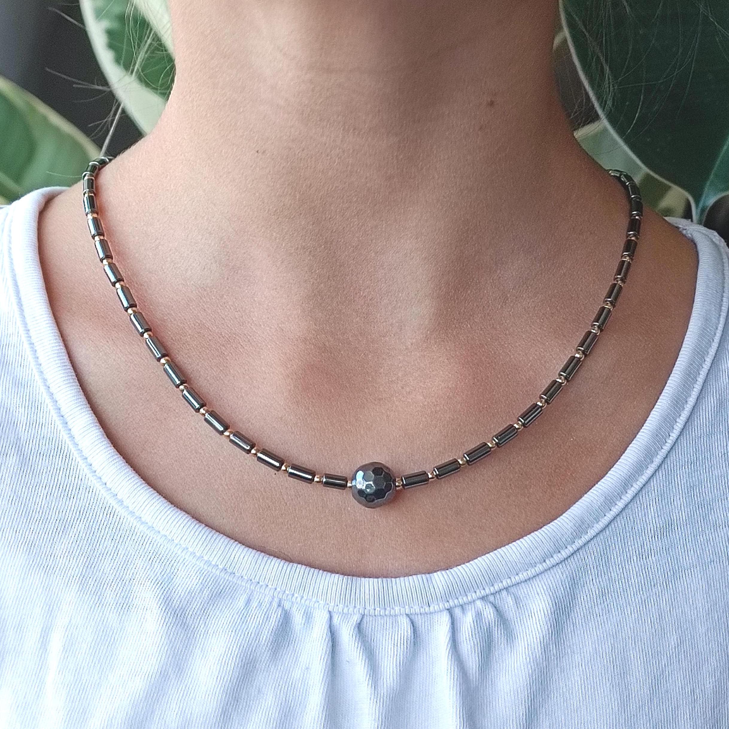 Black Hematite Necklace And Gold