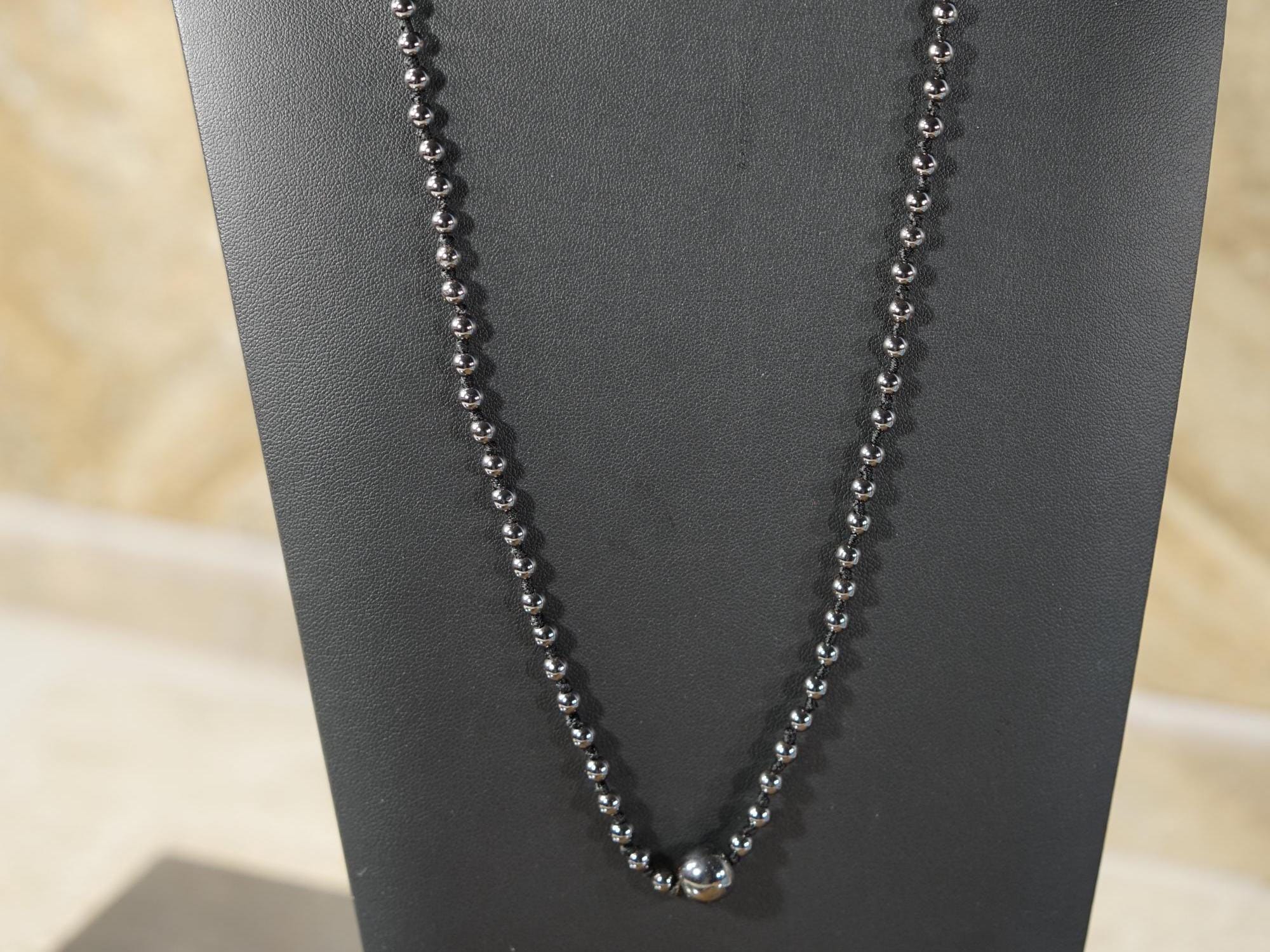 Hematite Necklace • Claspless Necklace • 4mm • 6mm • 24-50in • Necklace For Men • Boyfriend Gift • A4941