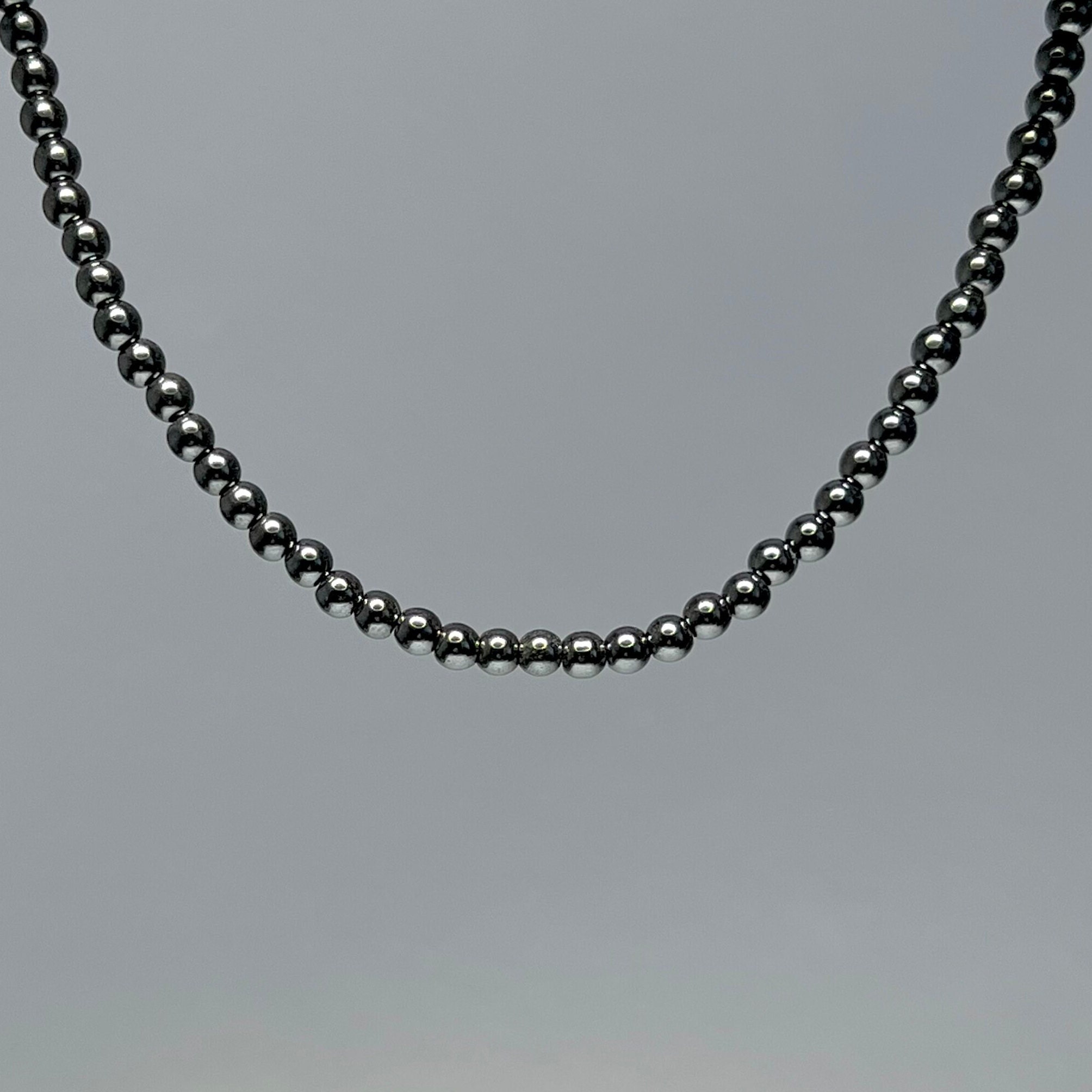 Hematite Crystal Choker Necklace: 18 Inch Handmade Gemstone Choker