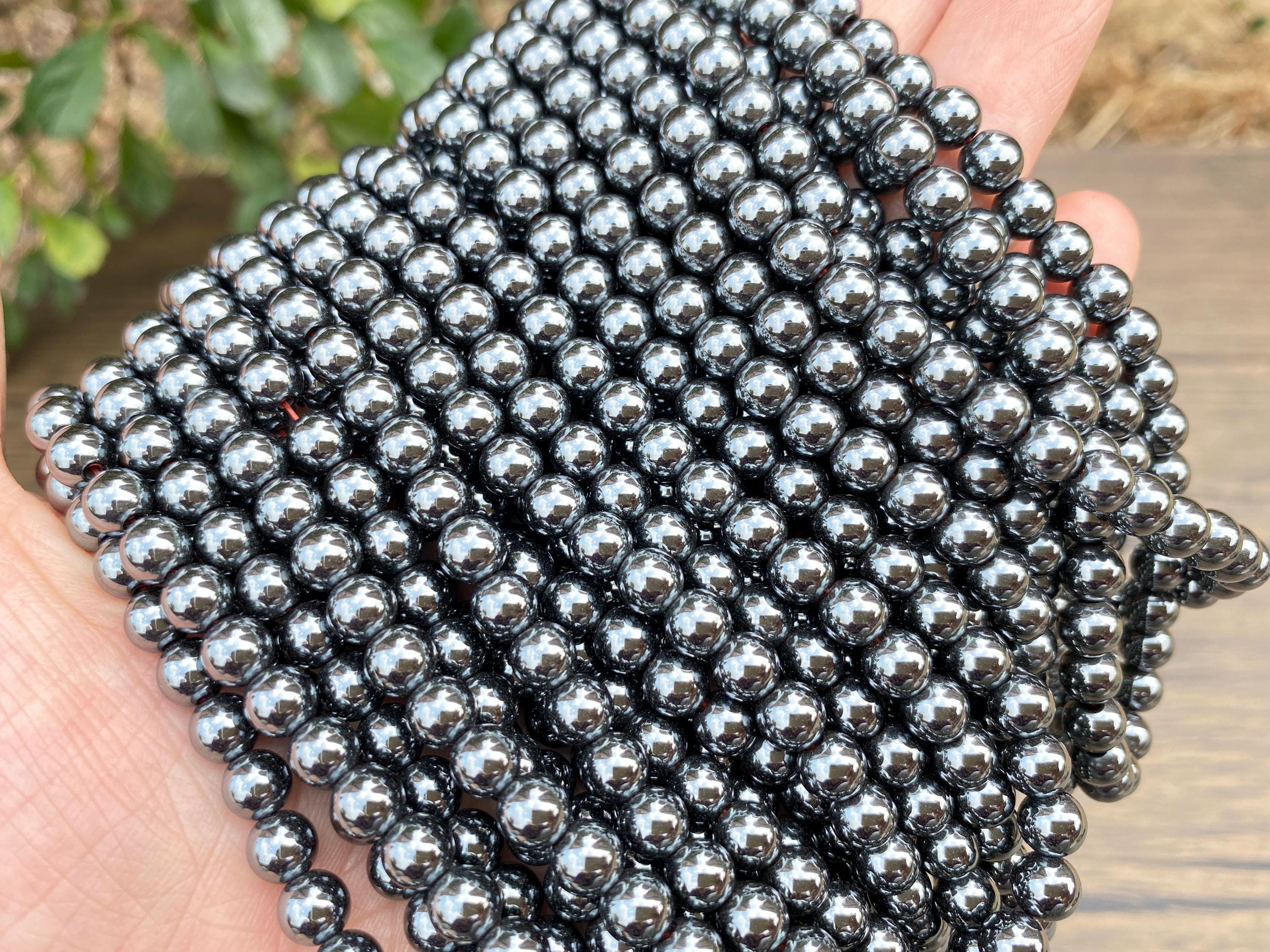 Full 15" Hematite Genuine Natural Smooth Round For Jewelry Making Loose Gemstone Beads,necklace 4mm/6mm/8mm/10mm Semi Precious Beads.