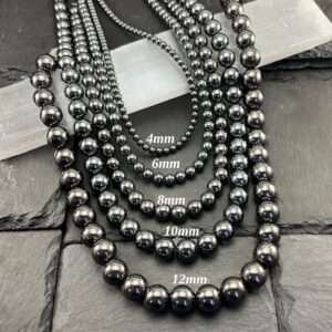 Handmade Hematite Beaded Necklace: Energy Protection Jewelry