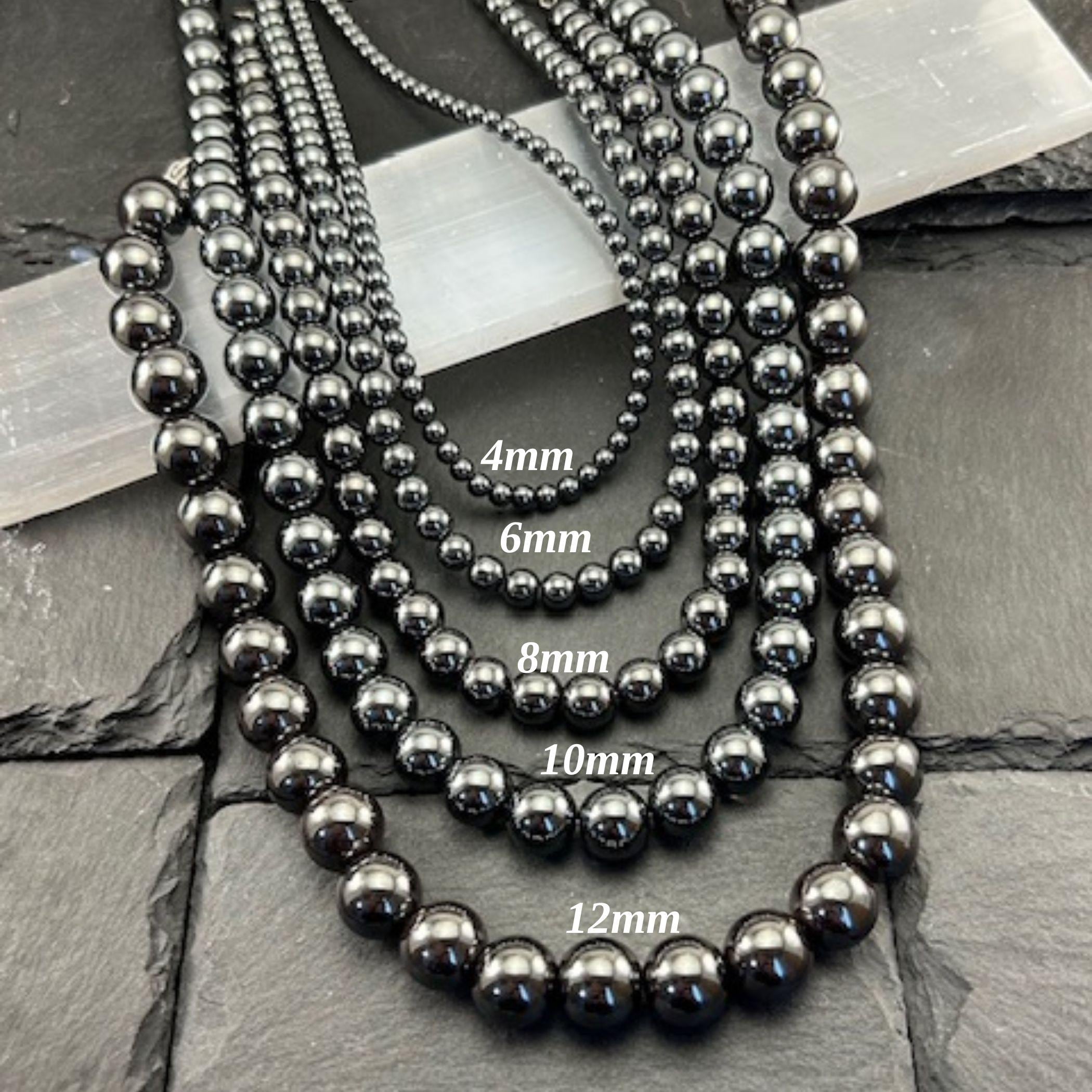 Handmade Hematite Beaded Necklace: Energy Protection Jewelry