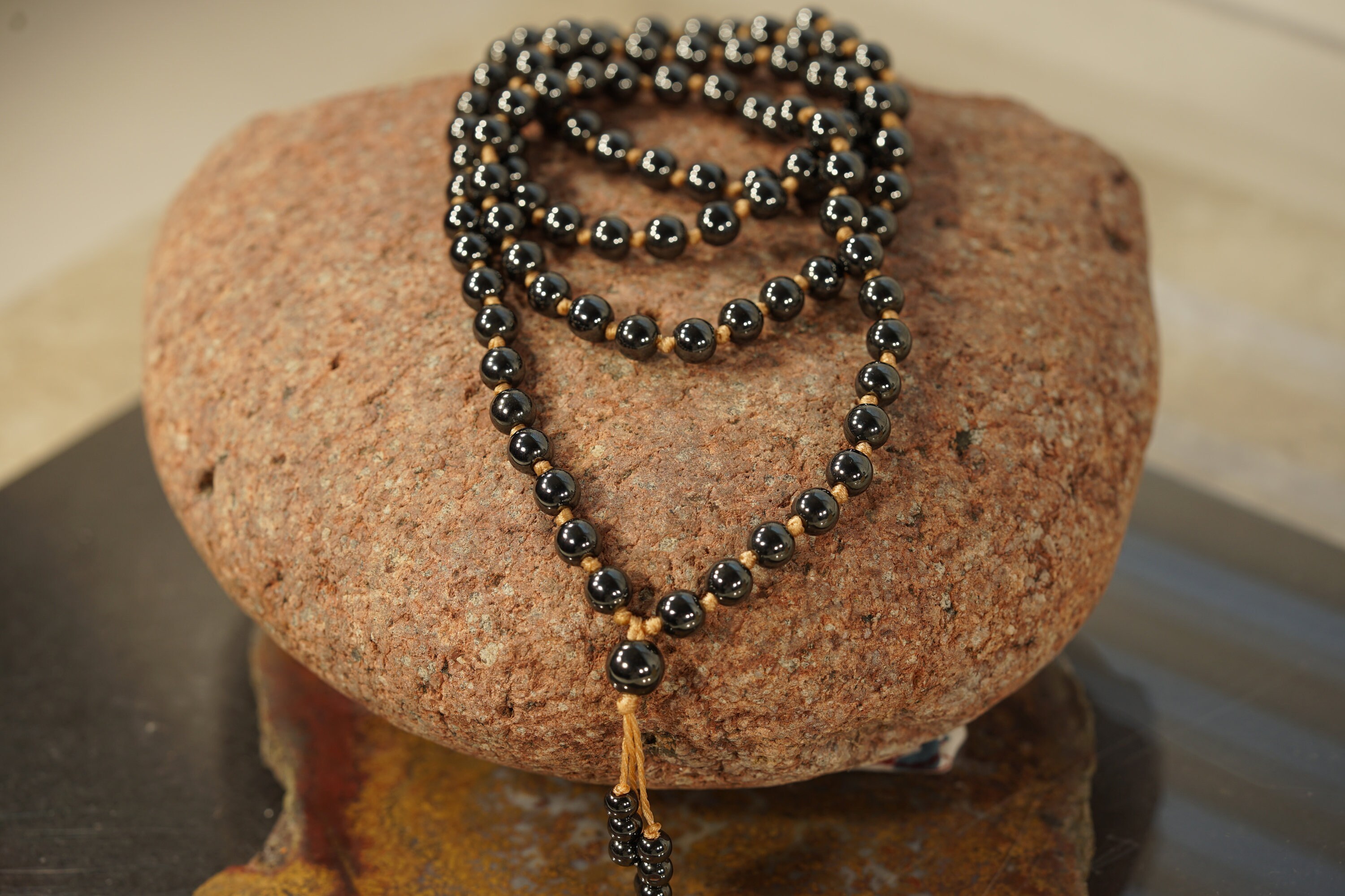 Hematite Mala Necklace • 4mm • 6mm • 8mm • Grounding Jewelry • Root Chakra Balancing • Gift For Him • Jewelry For Men • 108+1 • Ao2700