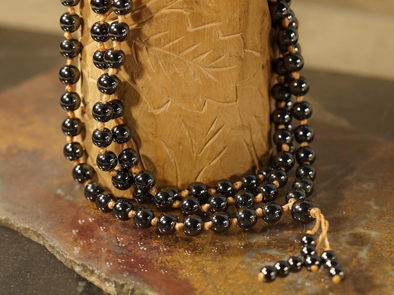 Hematite Mala Necklace • 4mm • 6mm • 8mm • Grounding Jewelry • Root Chakra Balancing • Gift For Him • Jewelry For Men • 108+1 • Ao2700a