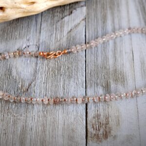 Rare Natural Hematite inclusion Phantom Quartz 8x5mm Faceted Rondelle Gemstone Grade 2mm Pure Copper S Clasp Handmade 21'' Necklace Rare Natural Hematite inclusion Phantom Quartz 8x5mm Faceted Rondelle Gemstone Grade 2mm Pure Copper S Clasp Handmade 21'' Necklace