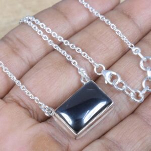 Hematite Sterling Silver Necklace: Handmade Gemstone Chain Jewelry Hematite Sterling Silver Necklace: Handmade Gemstone Chain Jewelry