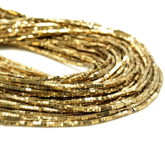 1x1mm 18k Gold Hematite Gemstone Square Cube Beads 16 Inch Full Strand Bulk Lot 1,2,6,12 And 50 (80007457-837) 1x1mm 18k Gold Hematite Gemstone Square Cube Beads 16 Inch Full Strand Bulk Lot 1,2,6,12 And 50 (80007457-837)