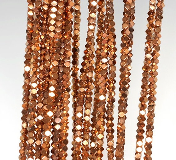 2mm Rose Gold Hematite Gemstone Octagon Cube 2x2mm Loose Beads 16 Inch Full Strand Lot 1,2,6,12 And 50 (90185539-837)