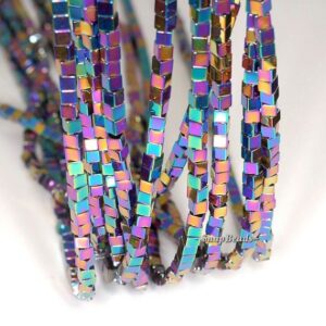 3mm Titanium Rainbow Hematite Gemstone Perfect Square Cube 3mm Loose Beads 15.5 inch Full Strand LOT 1,2,6,12 and 50 (90191589-148) 3mm Titanium Rainbow Hematite Gemstone Perfect Square Cube 3mm Loose Beads 15.5 inch Full Strand LOT 1,2,6,12 and 50 (90191589-148)