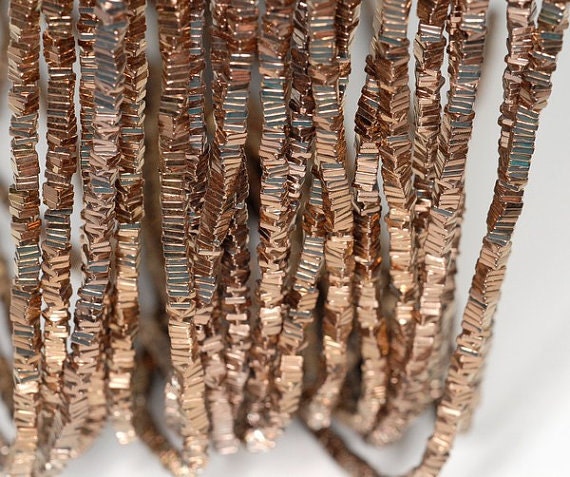 3x1mm Bronze Hematite Gemstone Heishi Square Slice 3x1mm Loose Beads 16 Inch Full Strand Lot 1,2,6,12 And 50 (90185665-838)