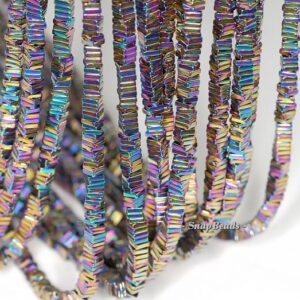 3x1mm Titanium Rainbow Hematite Gemstone Heishi Square Slice Loose Beads 16 inch Full Strand LOT 1,2,6,12 and 50 (90185666-838) 3x1mm Titanium Rainbow Hematite Gemstone Heishi Square Slice Loose Beads 16 inch Full Strand LOT 1,2,6,12 and 50 (90185666-838)