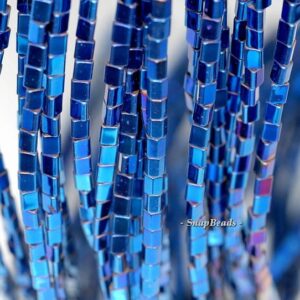 3x3mm Blue Hematite Gemstone Triangle Tube 3x3mm Loose Beads 16 inch Full Strand LOT 1,2,6,12 and 50 (90185717-839) 3x3mm Blue Hematite Gemstone Triangle Tube 3x3mm Loose Beads 16 inch Full Strand LOT 1,2,6,12 and 50 (90185717-839)