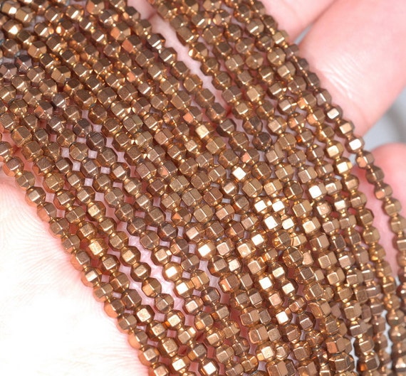 3x3mm Bronze Hematite Gemstone Dodecahedron 3x3mm Loose Beads 16 Inch Full Strand Lot 1,2,6,12 And 50 (90185579-837)