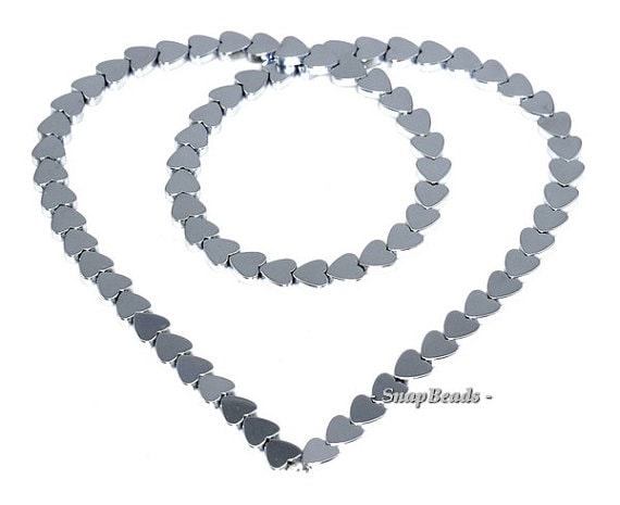 4mm Silver Hematite Gemstone Silver Love Heart 4mm Loose Beads 16 Inch Full Strand Lot 1,2,6,12 And 50 (90147029-148)