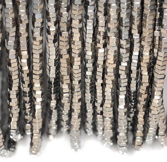 4x2mm Grey Hematite Gemstone Heishi Hexagonal Slice 4x2mm Loose Beads 16 Inch Full Strand Lot 1,2,6,12 And 50 (90185563-837)