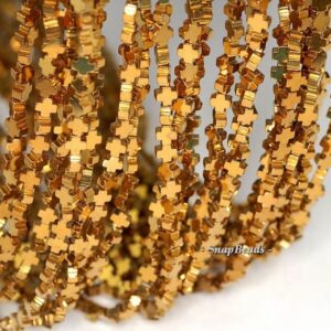 4x4mm Gold Hematite Gemstone Cross 4x4mm Loose Beads 15.5 inch Full Strand LOT 1,2,6,12 and 50 (90185711-839) 4x4mm Gold Hematite Gemstone Cross 4x4mm Loose Beads 15.5 inch Full Strand LOT 1,2,6,12 and 50 (90185711-839)