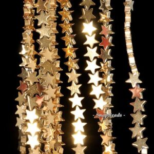 6mm Gold Hematite Gemstone Yellow Golden Star 6mm Loose Beads 15.5 inch Full Strand LOT 1,2,6,12 and 50 (90146805-148)