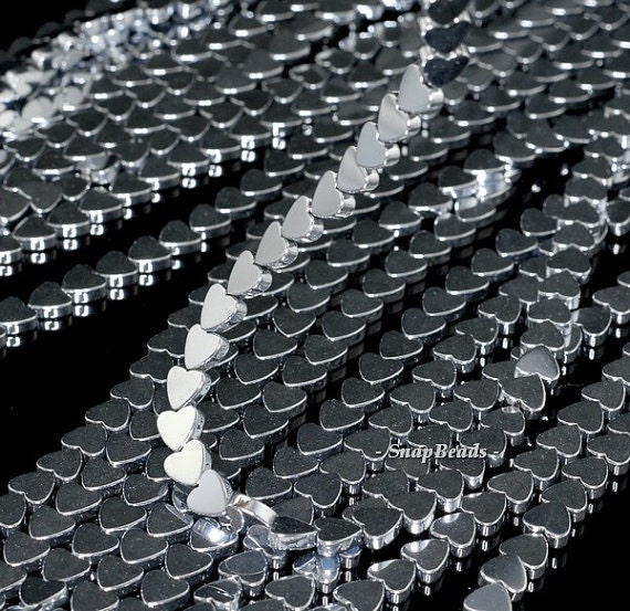 6mm Silver Hematite Gemstone Silver Love Heart 6mm Loose Beads 16 Inch Full Strand Lot 1,2,6,12 And 50 (90147030-148)