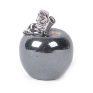 Carved Natural Hematite Gemstone Cute Exquisite Apple Pendant Fashion Gift Jewelry Making