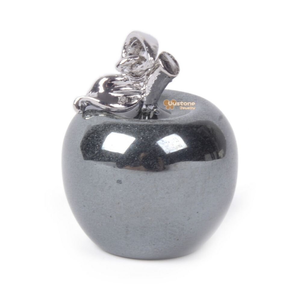 Carved Natural Hematite Gemstone Cute Exquisite Apple Pendant Fashion Gift Jewelry Making