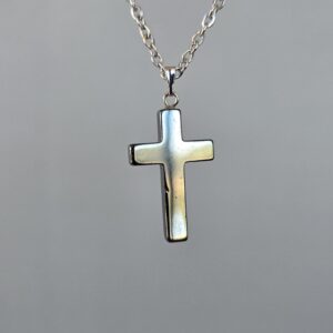Hematite Crucifix Pendant Necklace