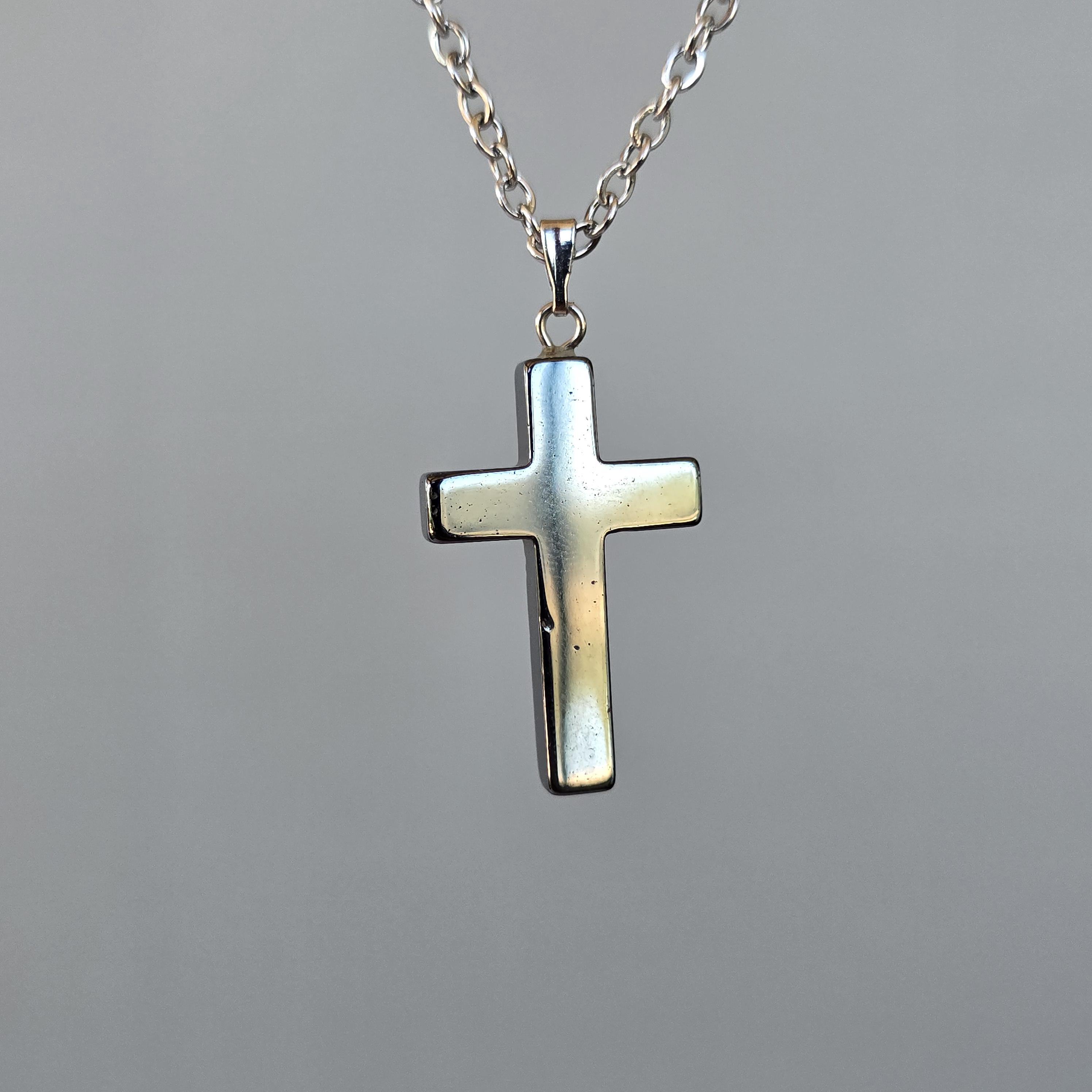 Hematite Crucifix Pendant Necklace Hematite Crucifix Pendant Necklace