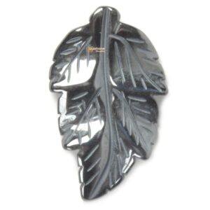 g2568.27 40mm Natural Hematite carved leaf retro pendant bead Jewellery Making